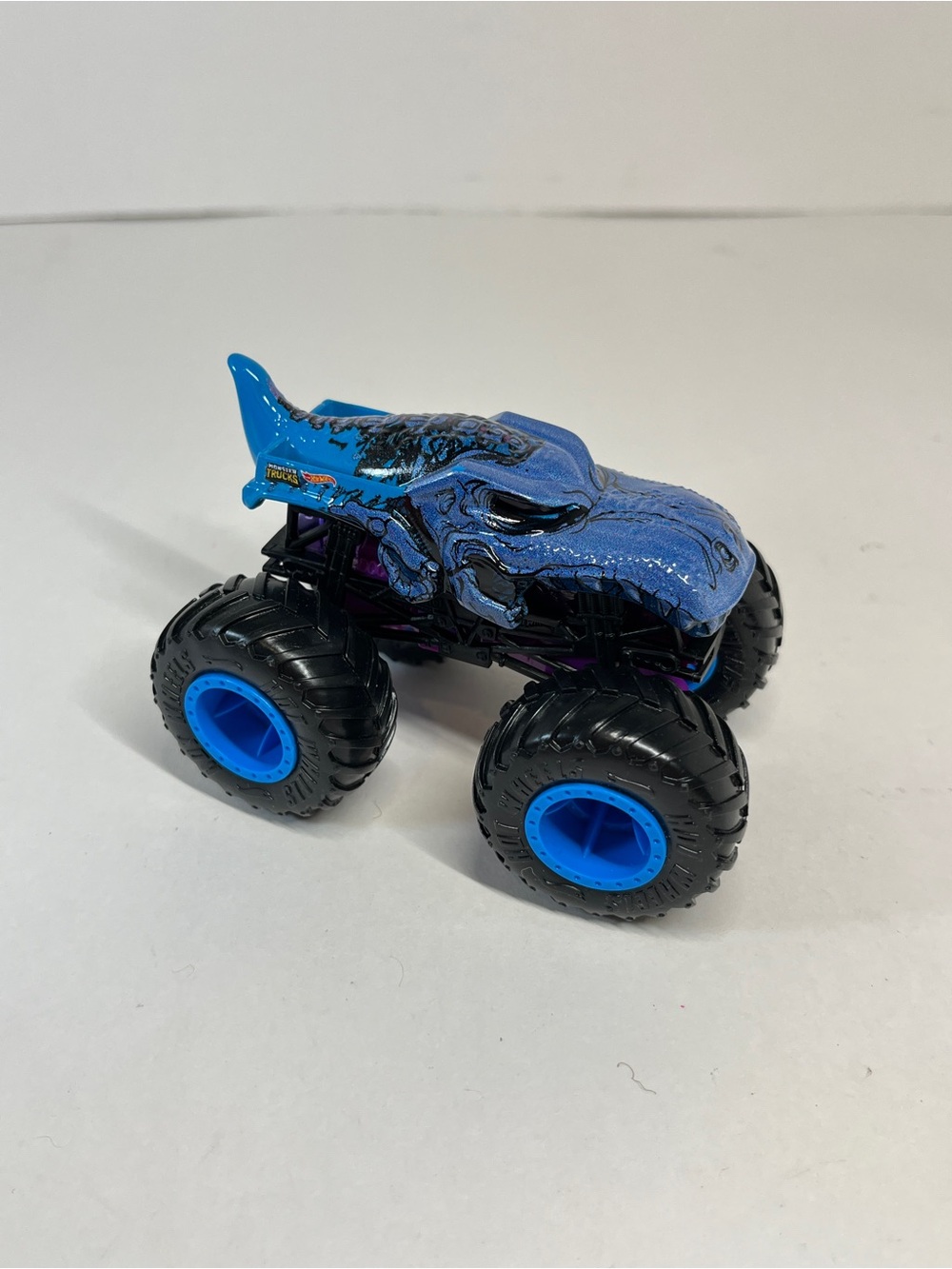 Monster Jam Truck Mega Wrex Blue Purple Black 1:64 Loose Toy Hot Wheels Dino